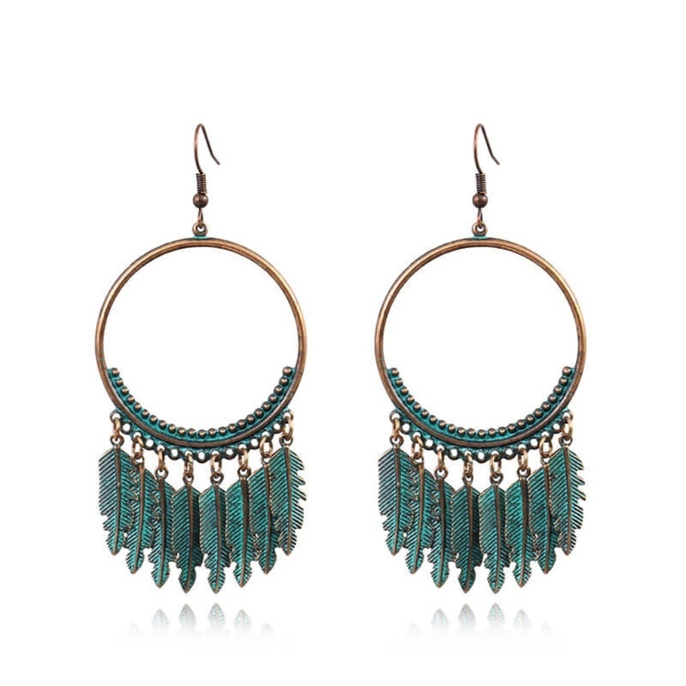 *KEHLANI* Retro Round x Tassel Design Earrings